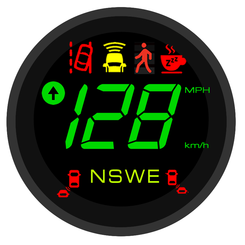 Head Up Display GPS speedometer ADAS Indicator